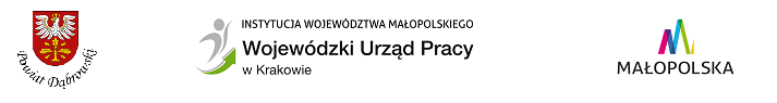 Logo Powiatu Dąbrowskiego i Wojewódzkiego Urzędu Pracy w Krakowie