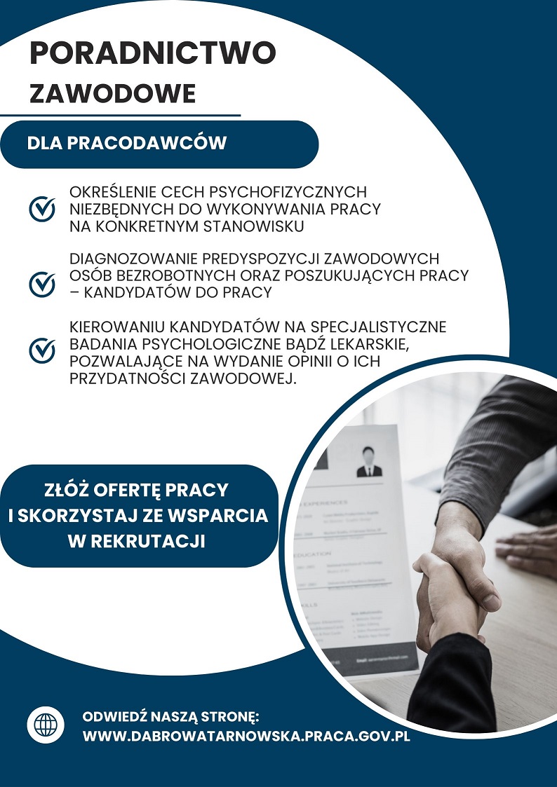 Plakat promujący Poradnictwo zawodowe dla pracodawców