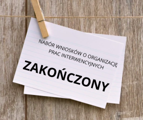 Zdjęcie artykułu NABÓR WNIOSKÓW O ORGANIZACJĘ PRAC INTERWENCYJNYCH ZAKOŃCZONY